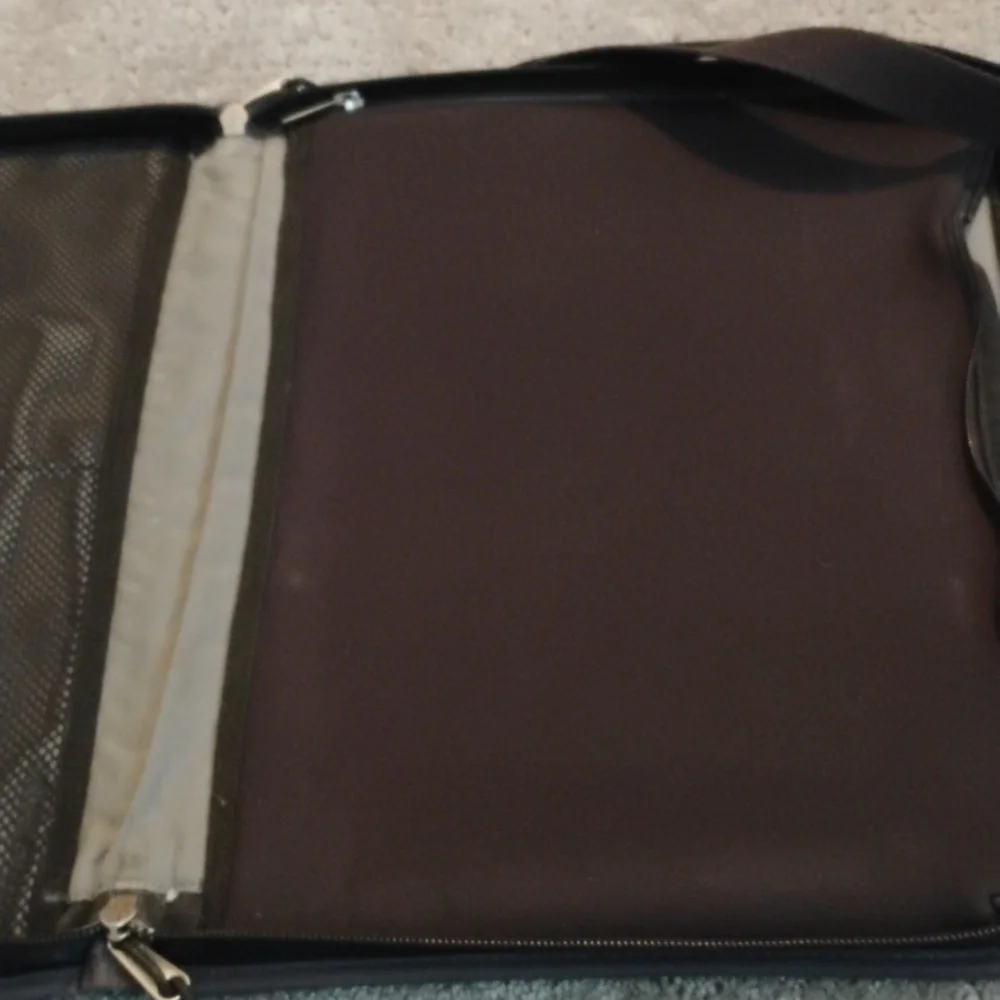Rei Nylon 12 By 15 Black And Grey Electronic Bag with Handles And Shoulder Strap